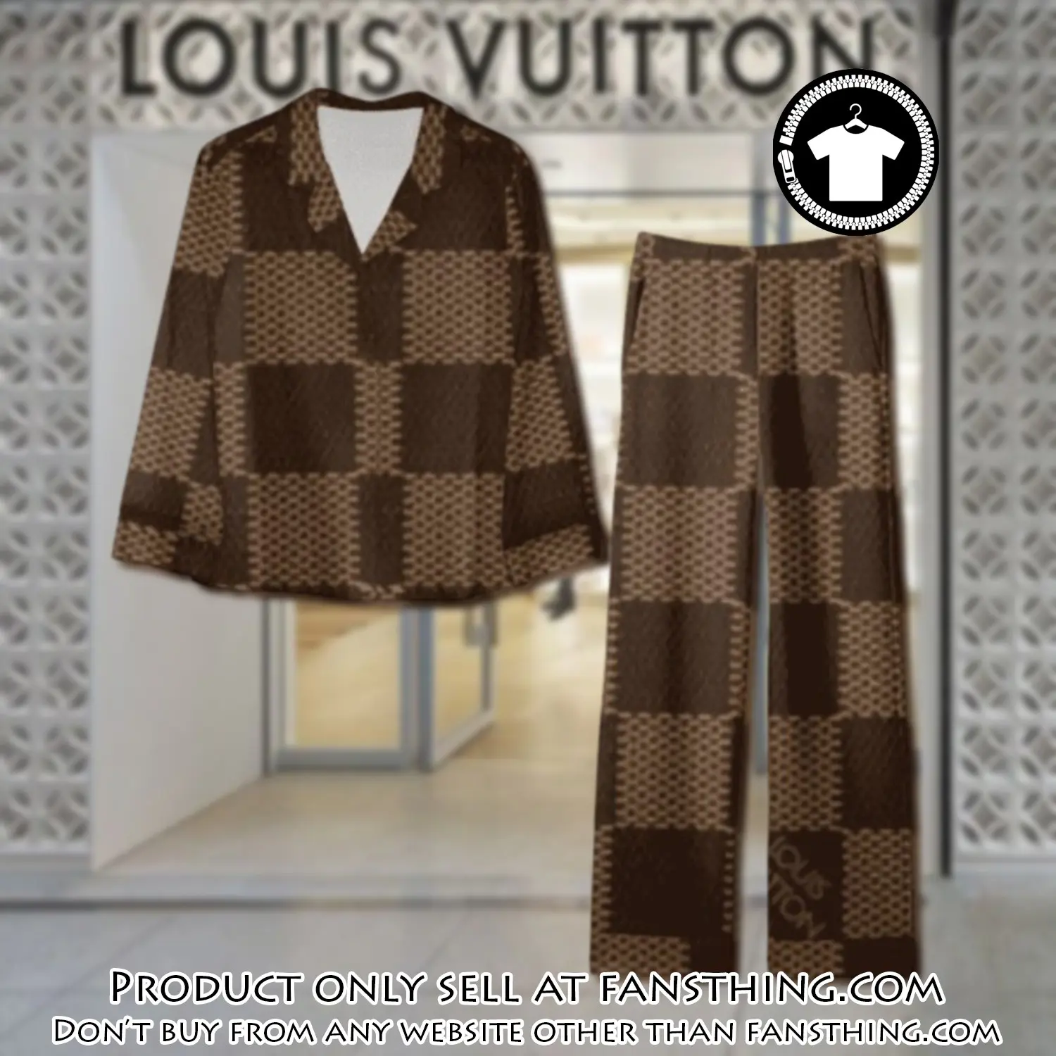 Trending luxury lv satin pajama set pjs1104 fst0719580